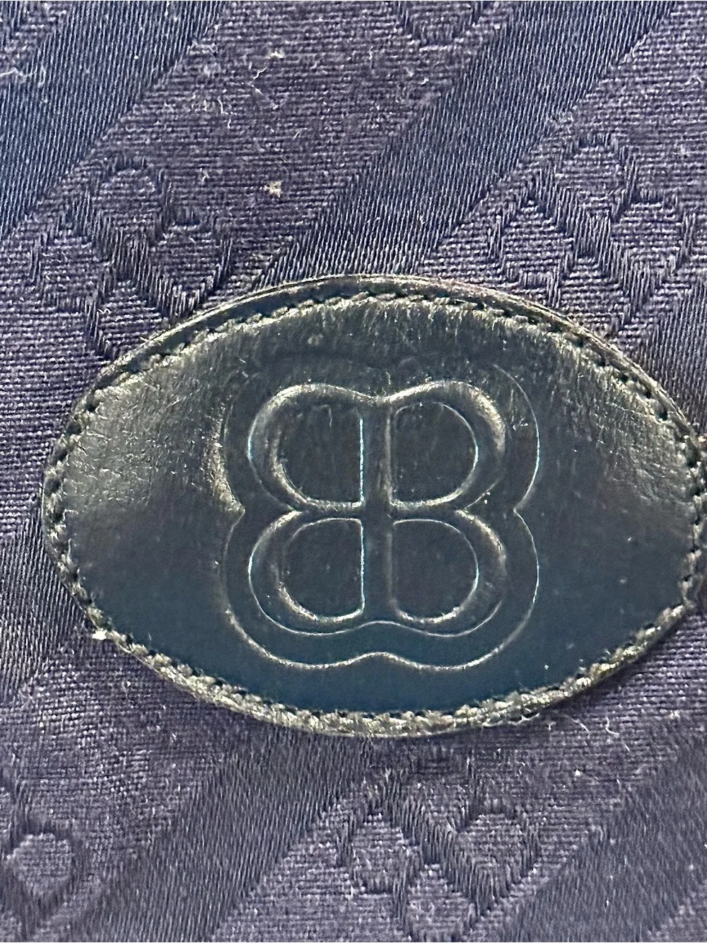 Vintage Balenciaga BB Logo All Over Pattern Boston Bag In Jacquard And Leather